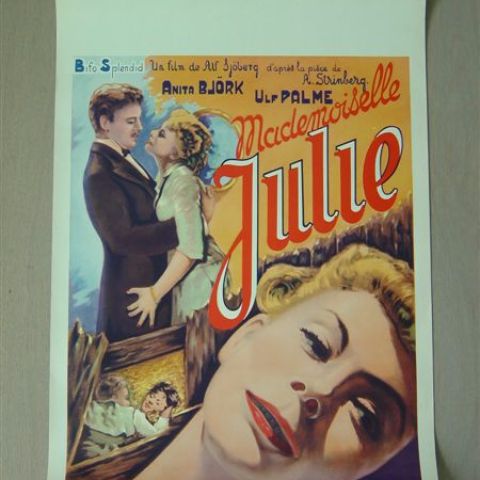 'Mademoiselle Julie' (Alf Sjoberg) 1951 Belgian affichette